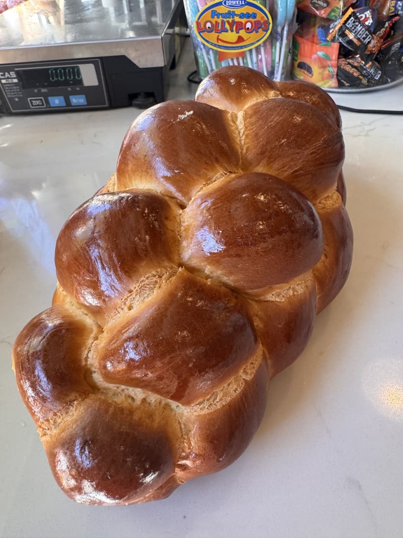 Shiny braided challah